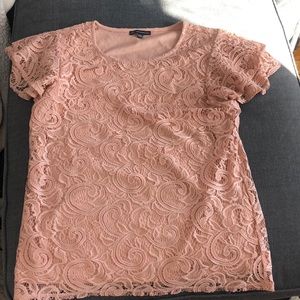 Adrianna Papell Floral Lace Ruffle Blouse